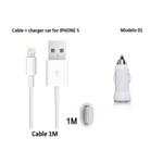 2 in 1 car charger + usb 8pin cable  FOR APPLE 8PIN ALL MODEL