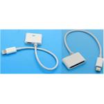 2 IN 1 (30pin & misro usb to 8 pin cable adapter white) מתאם חיבור של אייפון 4/Micro USB לאייפון 5