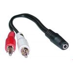 RCA Stereo Plug TV כבל 3.5 מלימטר PL נקבה לשני מחברי RCA זכר