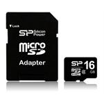 כרטיס זיכרון  SILICON POWER microSDHC 16GB CLASS 4 + ADAPTER