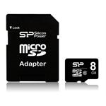 כרטיס זיכרון  SILICON POWER microSDHC 8GB CLASS 10 + ADAPTER