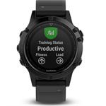 שעון ספורט Garmin Fenix 5 Black Sapphire with Black Band מד דופק מובנה יבואן רשמי